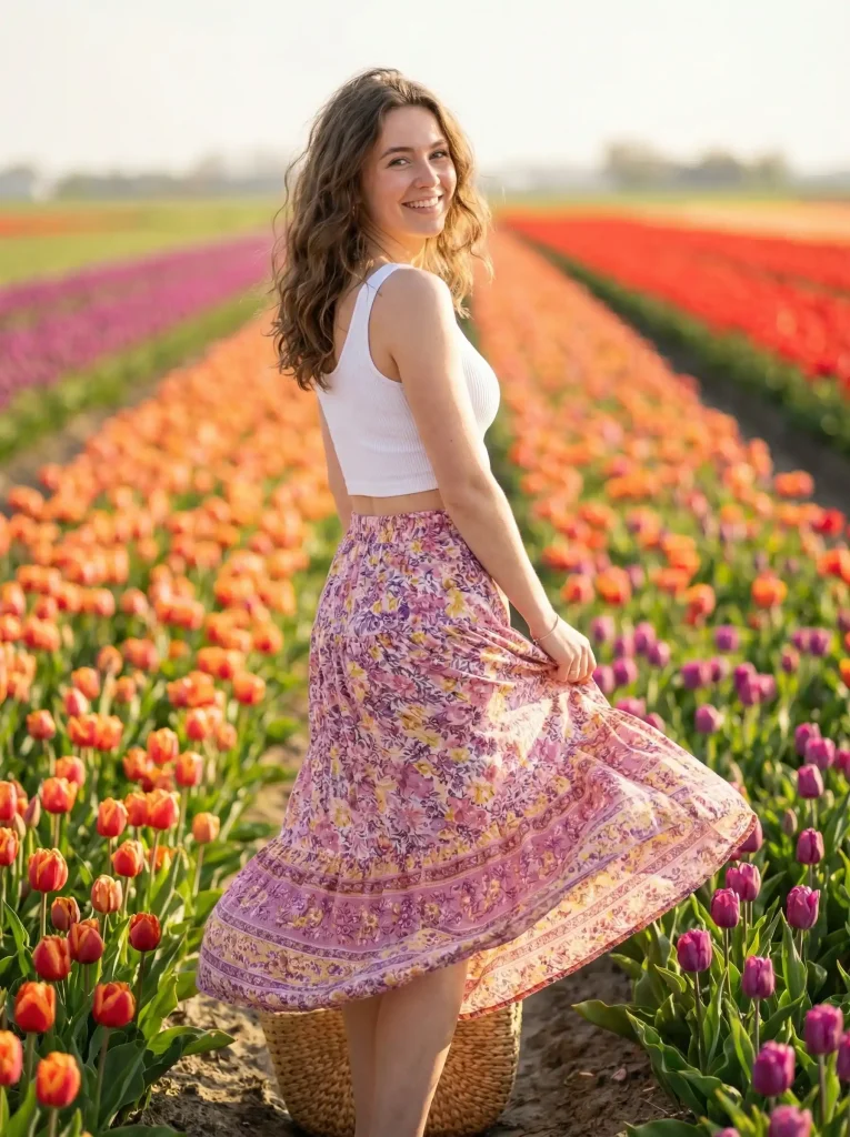 tulip picking outfit