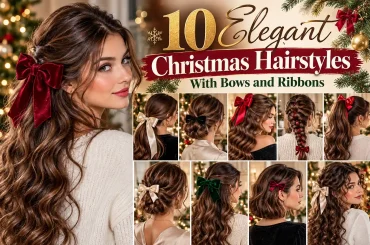 Christmas hairstyles with bows