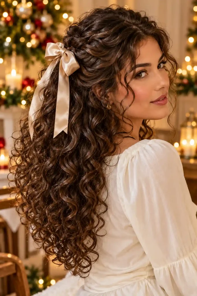 Christmas hairstyles with bows