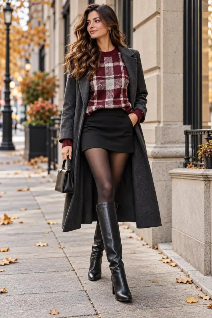 Plaid sweater outfits