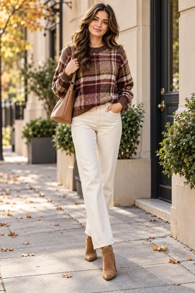 Plaid sweater outfits