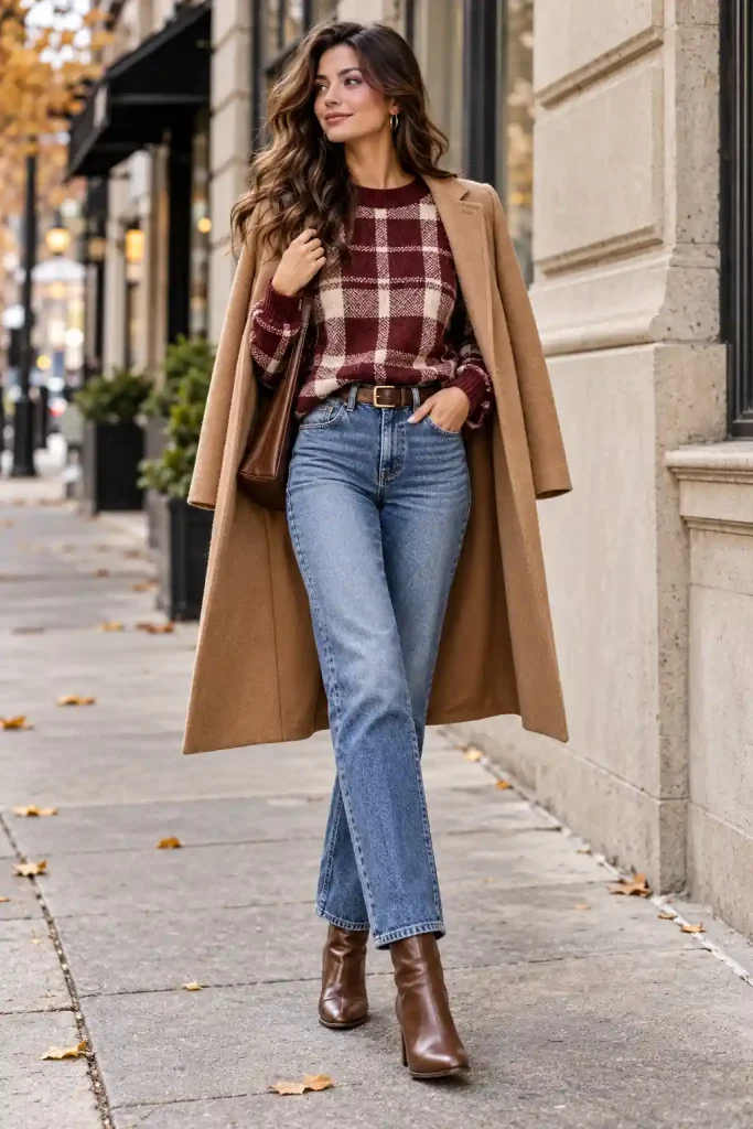 Plaid sweater outfits