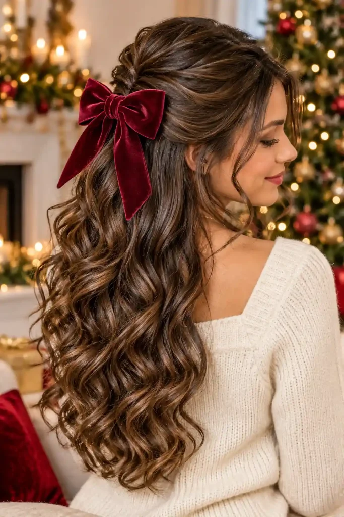 Christmas hairstyles with bows