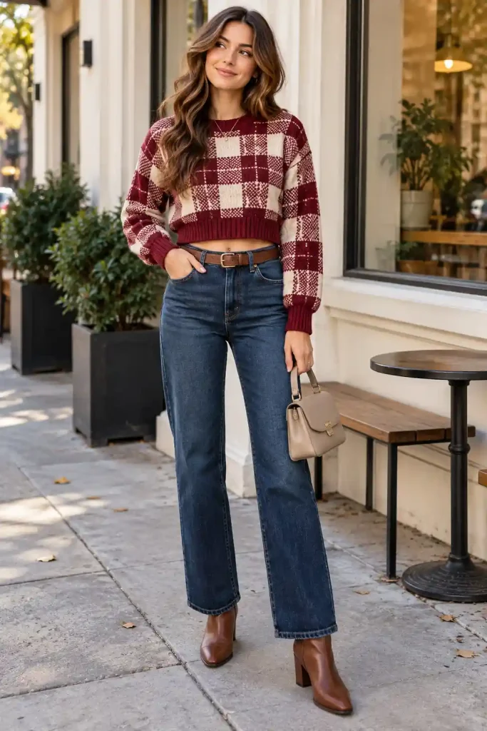 Plaid sweater outfits
