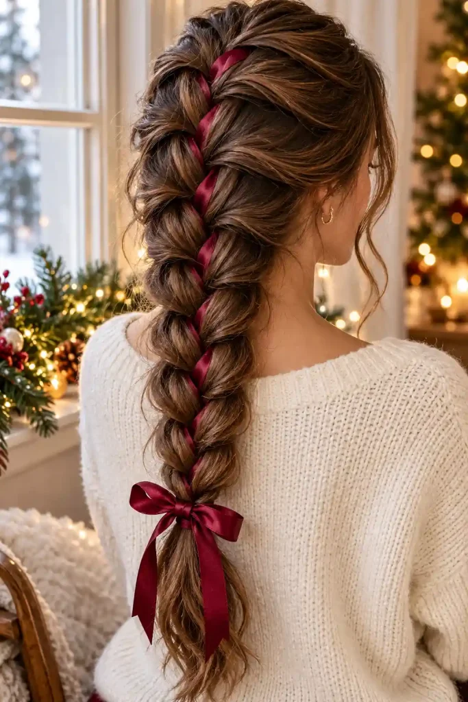 Christmas hairstyles with bows