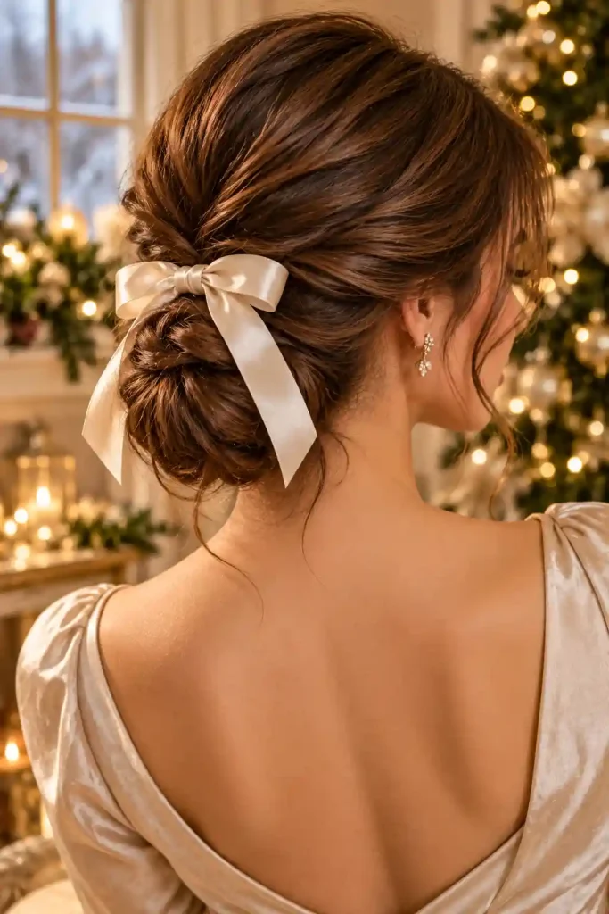 Christmas hairstyles with bows
