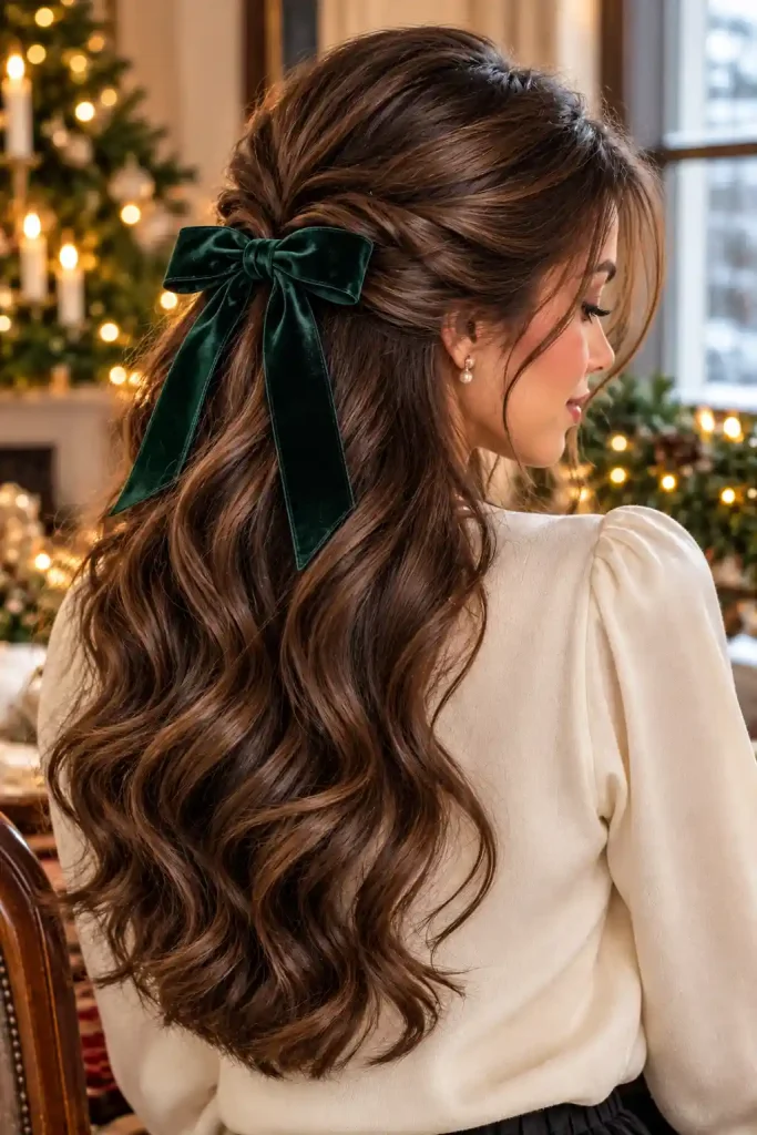 Christmas hairstyles with bows