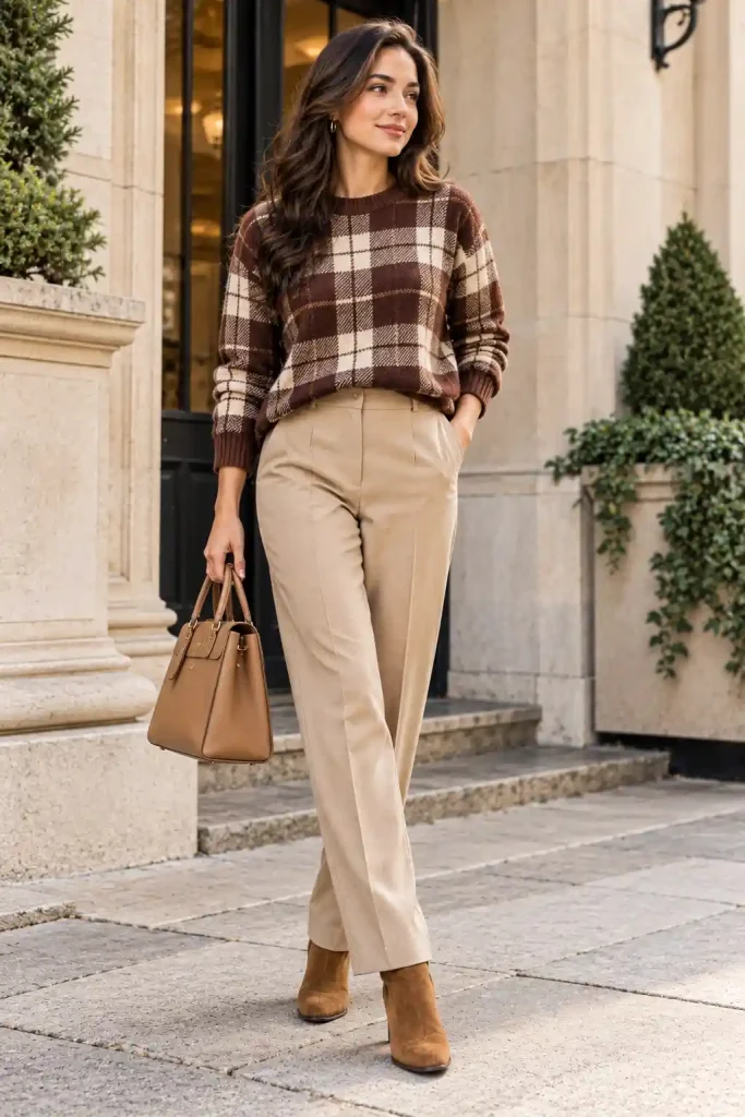 Plaid sweater outfits