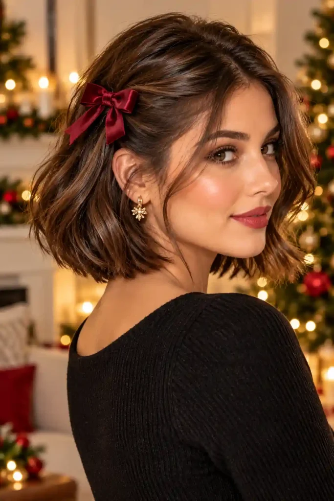 Christmas hairstyles with bows