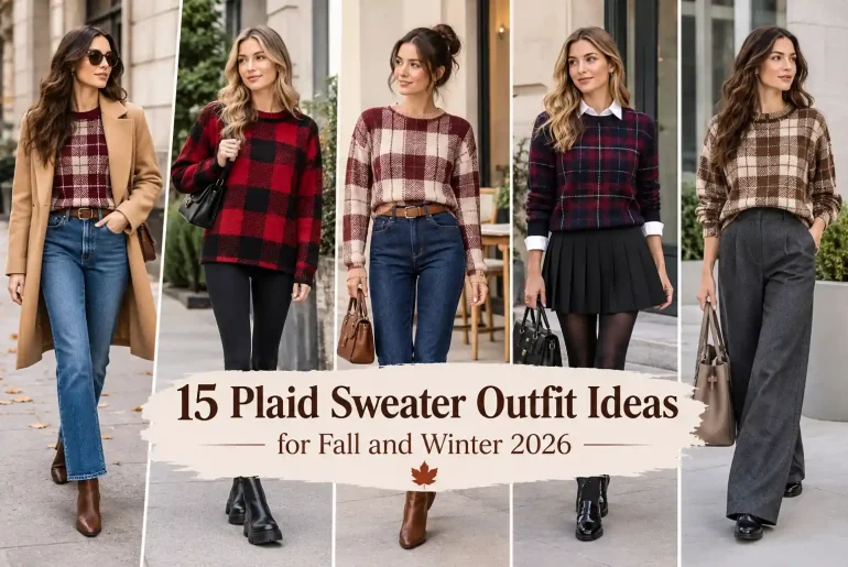 Plaid sweater outfits